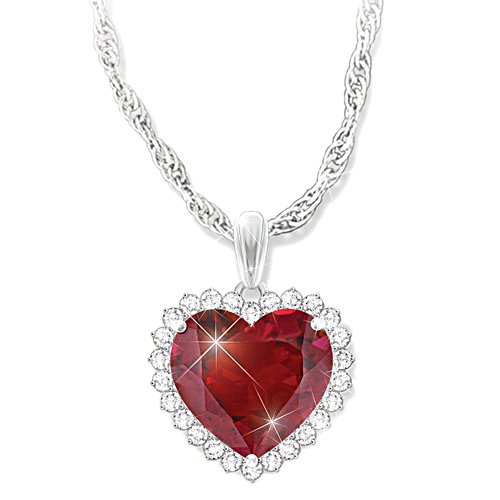 'With All My Heart' 2-Carat Ruby Pendant With White Topaz