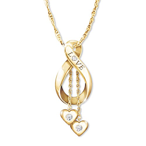 'Love Is Forever' Romantic Diamond Pendant Necklace