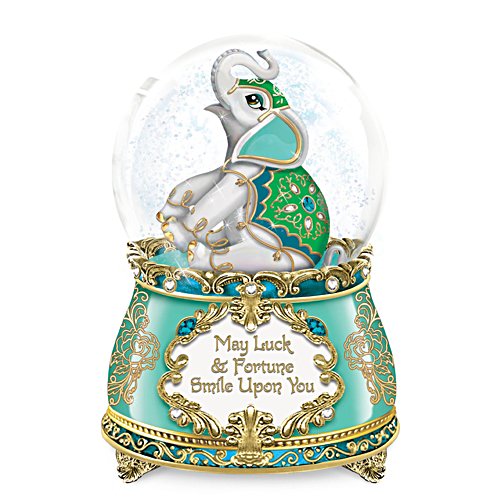 Luck and Fortune Smile Musical Glitter Globe