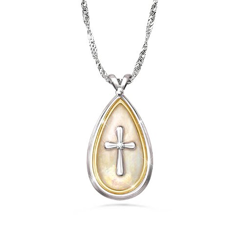 Mother-Of-Pearl And Diamond Remembrance Cross Locket