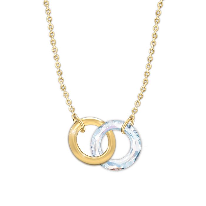 Always Linked By Love Faceted Halo Crystal Memorial Necklace