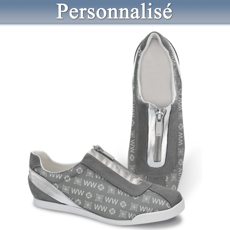 C'est moi – Chaussures pour femmes personnalisées avec monogramme (gris)