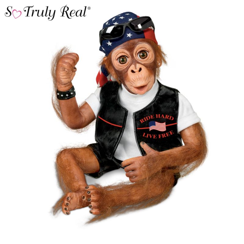 Simon Laurens Lifelike Biker Monkey Doll