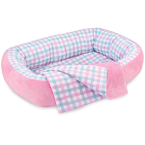 'Reversible Pink and White Bassinet For Baby Doll' Accessory