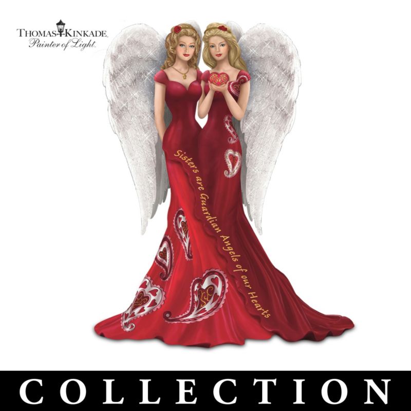 Thomas Kinkade Heart Health Awareness Sister Angel Figurines