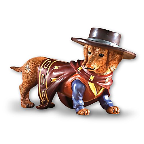 "A Paw-fect Hero" Cowboy Dachshund Figurine