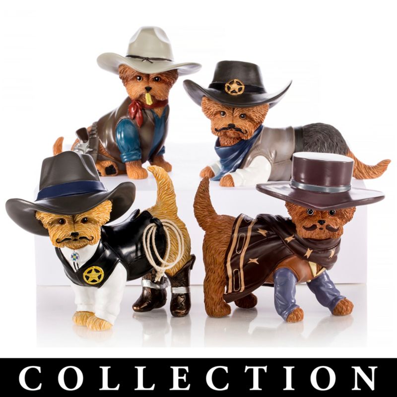 Spurs 'N Fur Yorkie Cowboy Figurine Collection