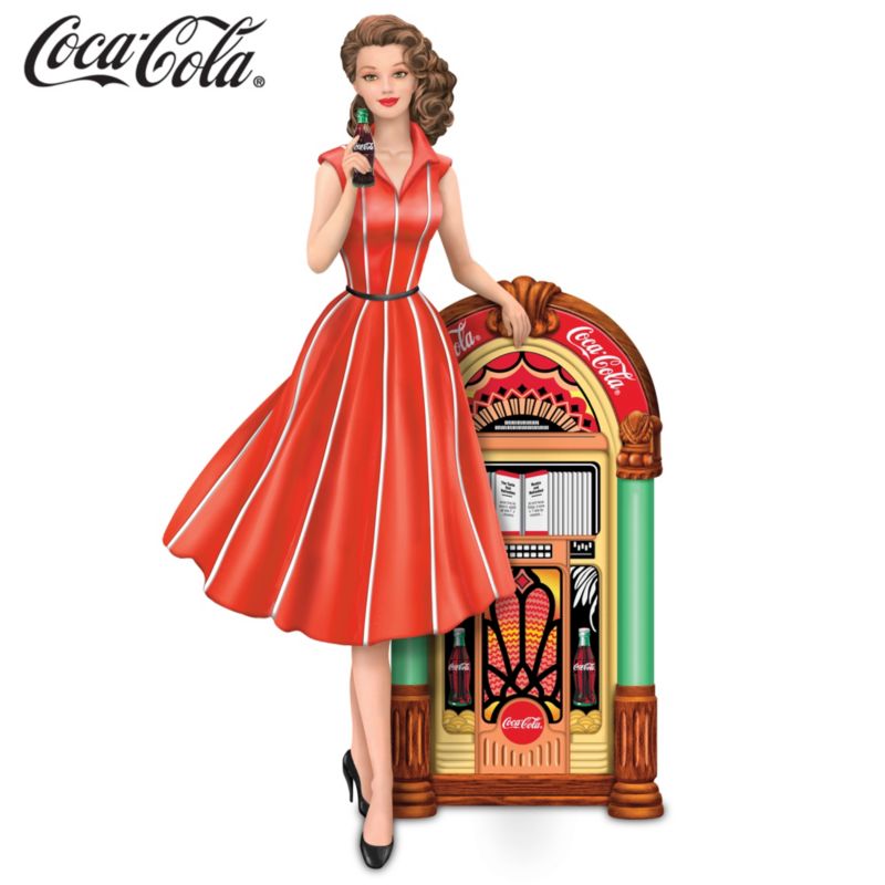 COCA-COLA "Rocking Good Taste" Girl and Jukebox Figurine