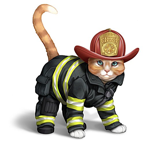 Felix Feuerwehrkatze - Katzenfigurine