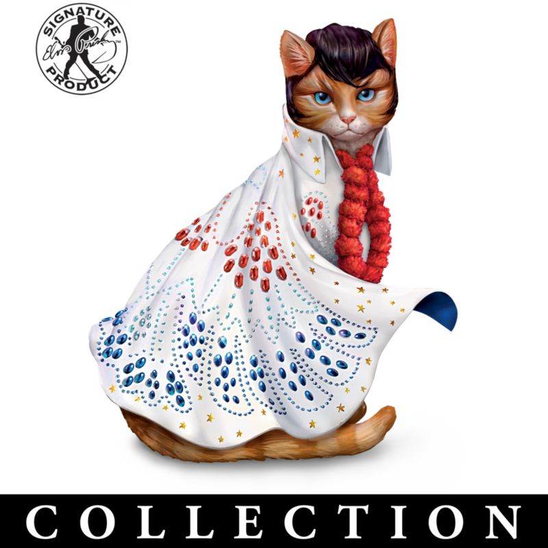 "Elvis-Purr-esley" Cat Figurine Collection