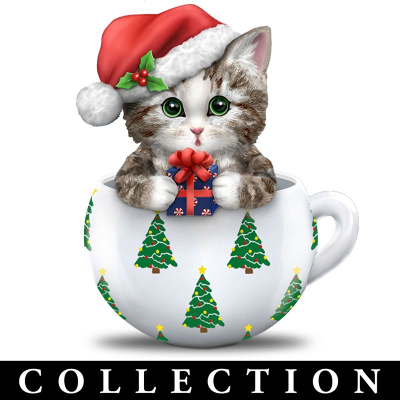 Kayomi Harai's Meow-y Christmas Cups Cat Figurine Collection