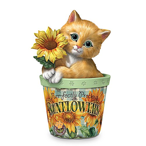 'Purr-fectly Precious Sunflower' Kitten Figurine