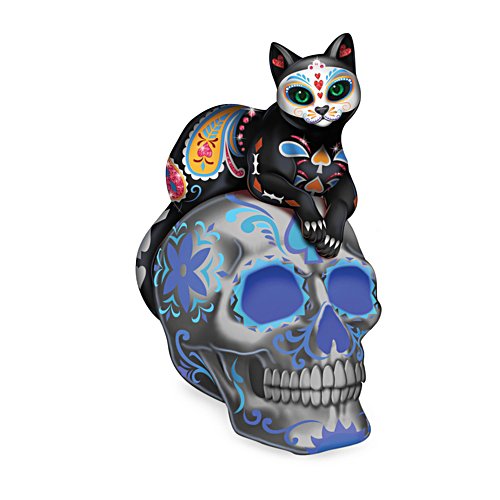 'Purr-cious Loving' Spirit Sugar Skull Cat Figurine
