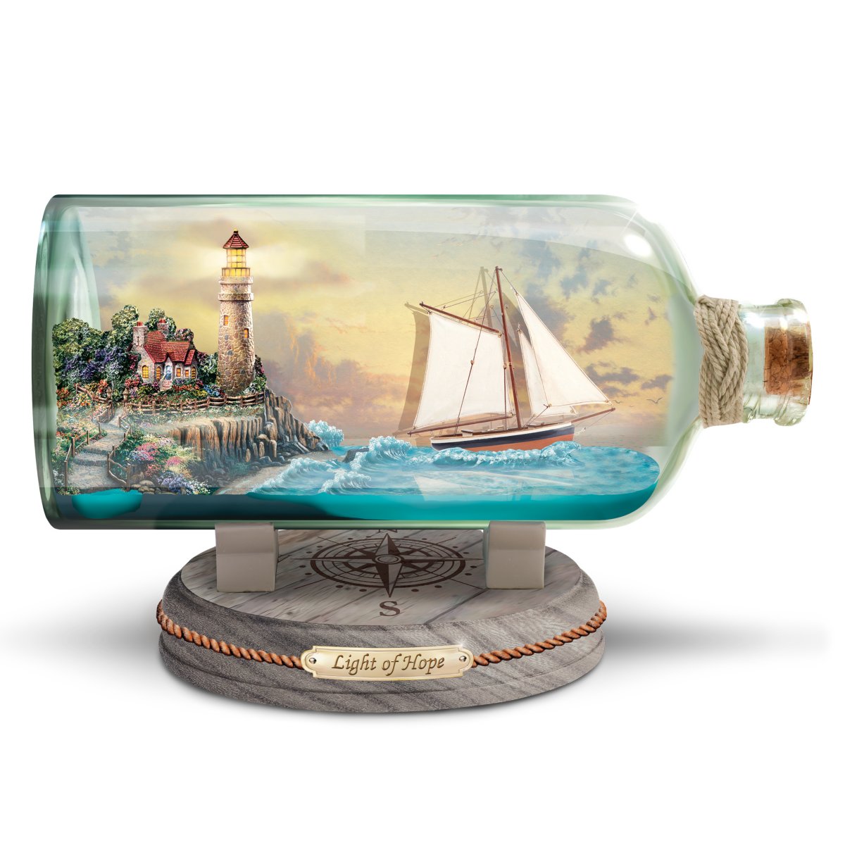 Vuurtoren van hoop — schip in fles