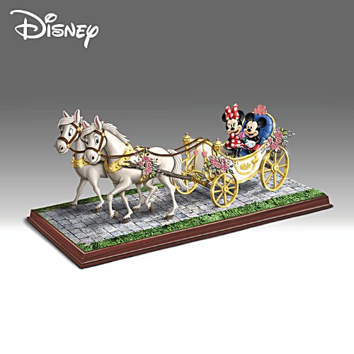 Mickey & Minnie Love Carriage Sculpture