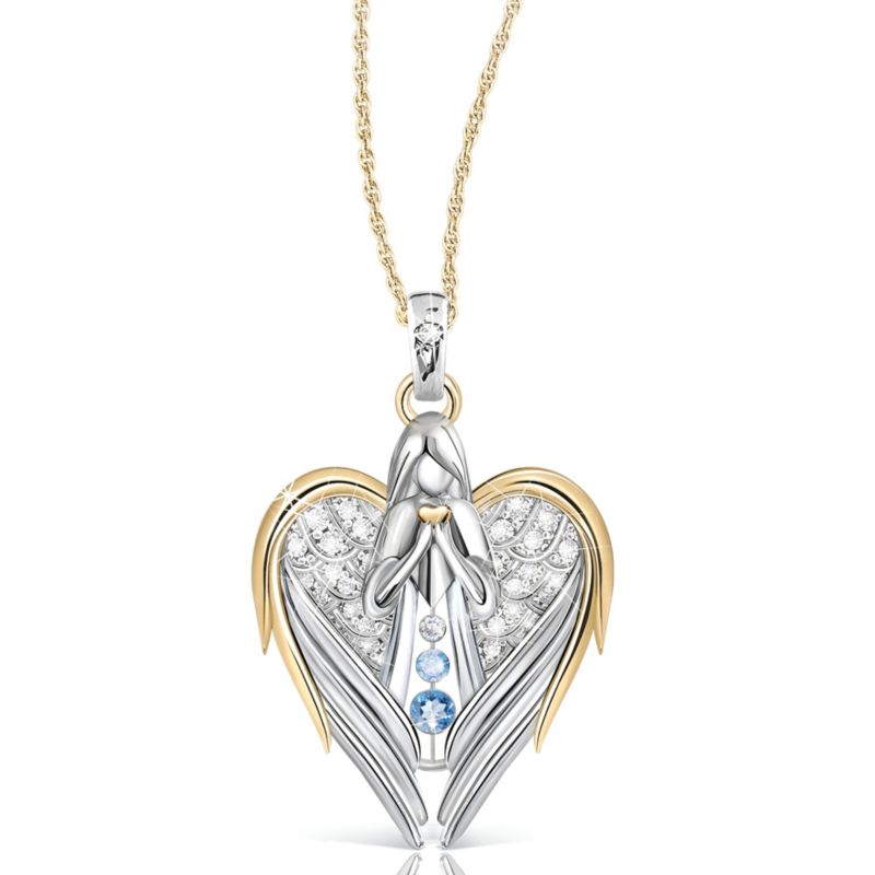 ‘Guardian Angel Of Love’ Diamond And Topaz Pendant
