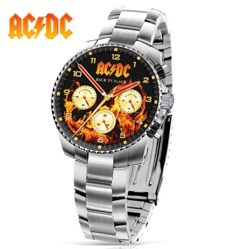 Officially Licensed AC/DC 40th Anniversary Stainless Steel Men's ...