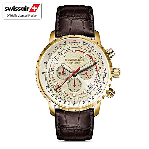 ‘Swissair Spirit‘ Men‘s Leather Strap Chronograph Watch