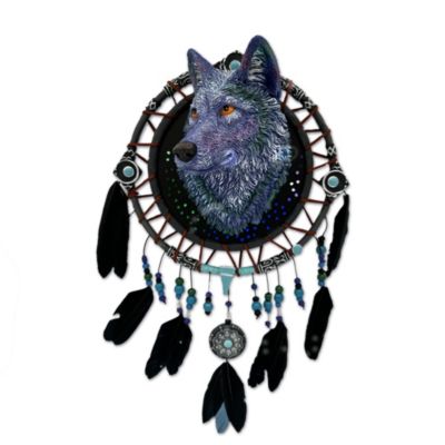 Sternenwolf -  Traumfänger-Skulptur