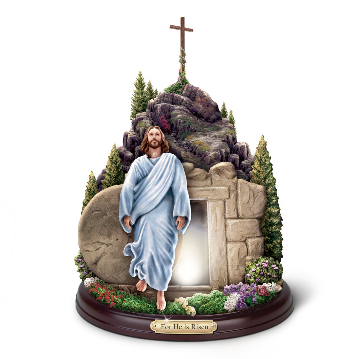 Thomas Kinkade Studios He Is Risen Light-Up Jesus Sculpture