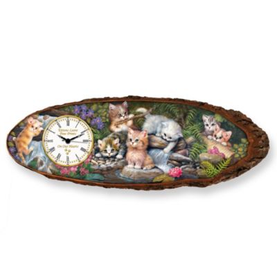 Fröhlicher Katzenausflug - Wanduhr „