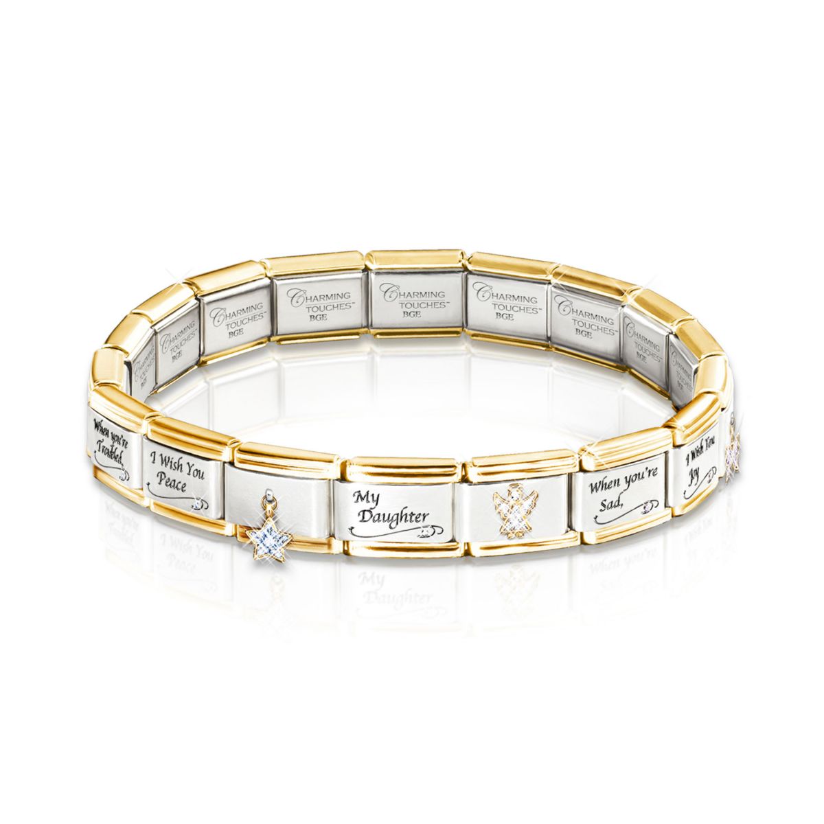 'My Daughter, I Wish You' Italian Charm Bracelet