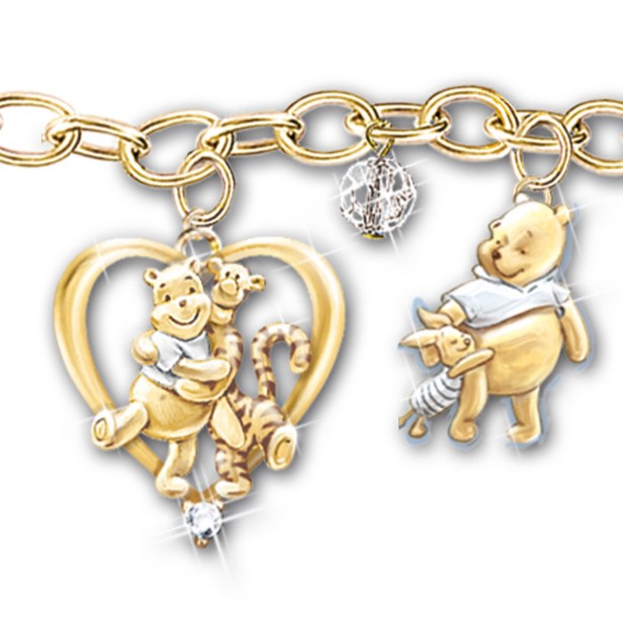 Pandora - Disney, Winnie the Pooh Red and Gold Leather Bracelet