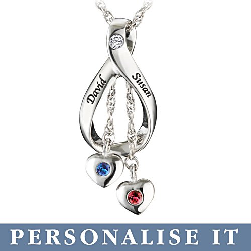 'Love Never Ends' Personalised Birthstone Pendant