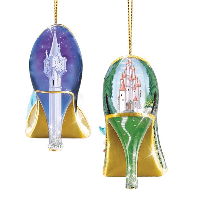 Details about   NEW NIB Christmas Ornament Hallmark Cinderella Glass Slipper Slippers Set 3 Shoe 