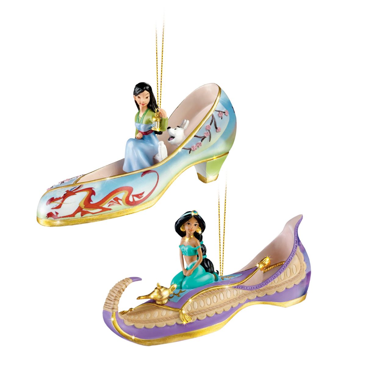 Disney 'Once Upon A Slipper' Christmas Ornament Set4
