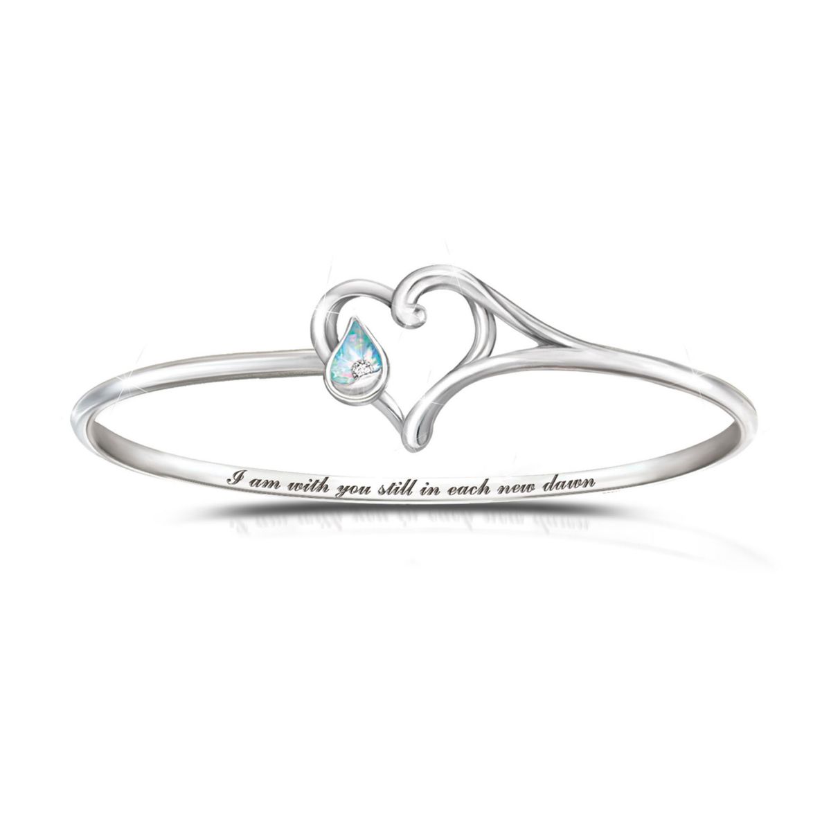 'I Am With You' Diamond And Created Opal Bracelet