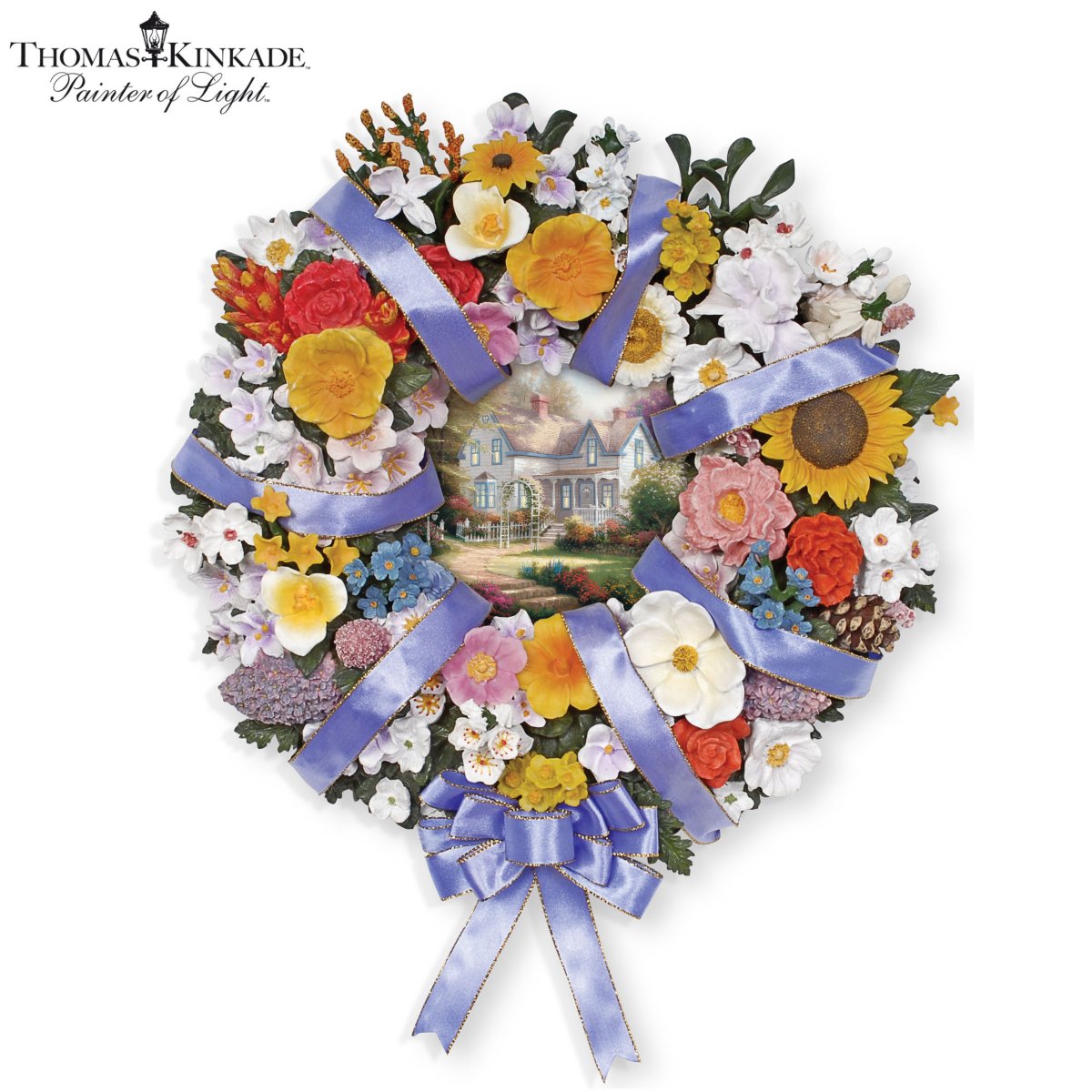 Thomas Kinkade State Flower Art Wreath