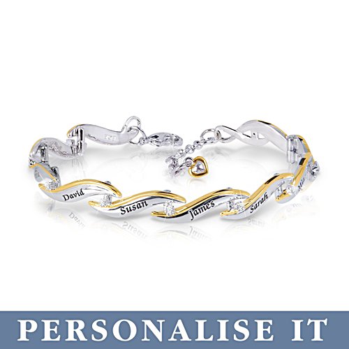 'Family Of Love' Personalised Diamond Bracelet