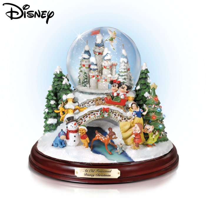 Disney figures Snow Globe Musical Snowglobe Showcasing 13 Classic Characters