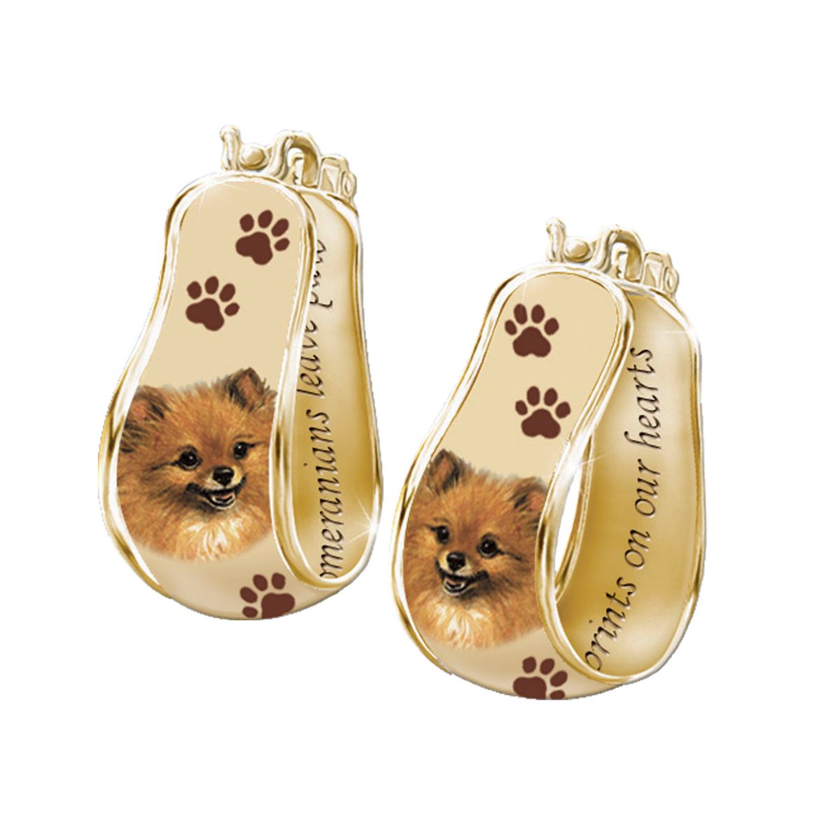 ‘My Loyal Pomeranian’ Art Cuff Earrings