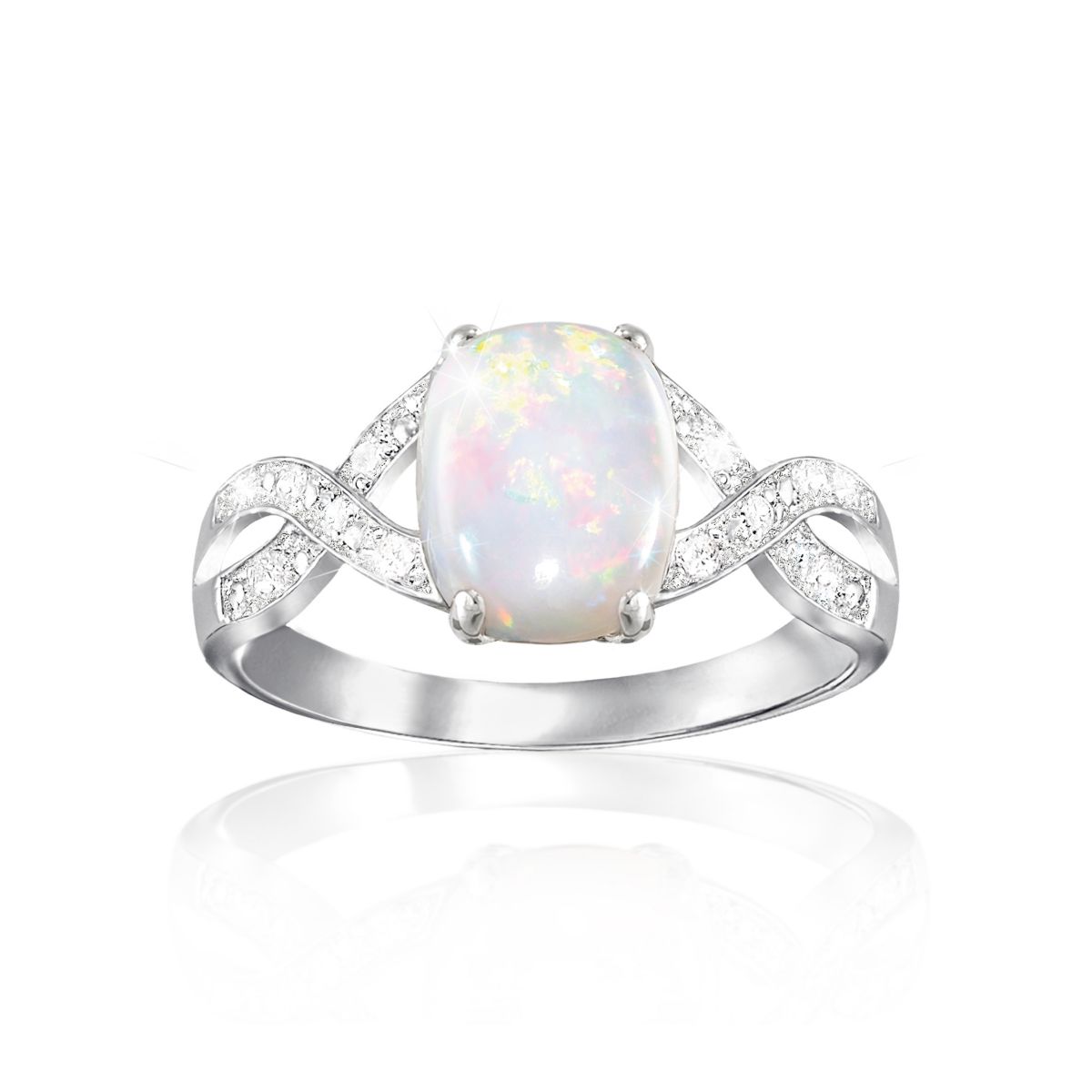 'Shimmering Elegance' Opal And Diamond Ring