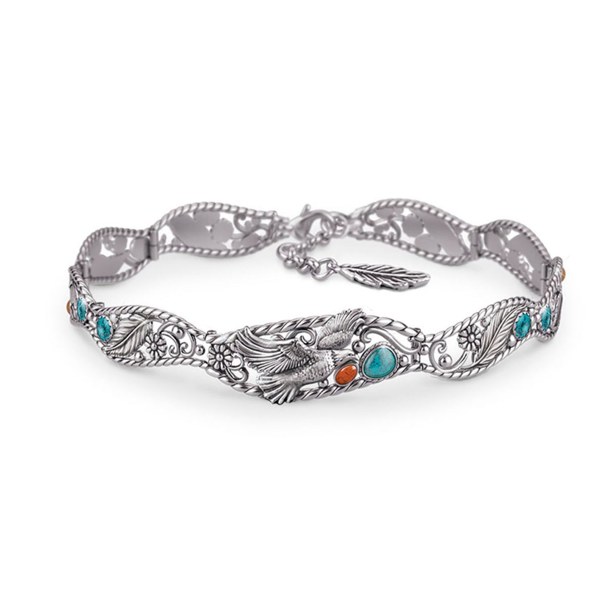 'Spirit Of The Eagle' Turquoise And Red Jasper Bracelet