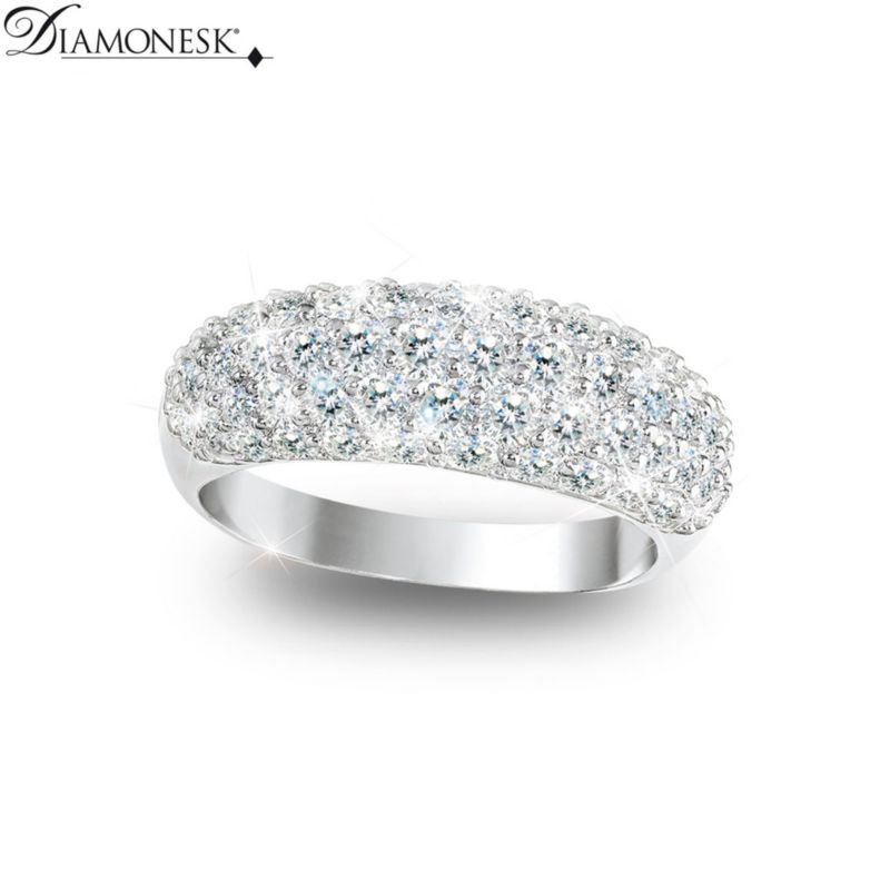 Fashion Solid Sterling Silver Diamonesk Stone Ladies' Ring: 'Decadence ...
