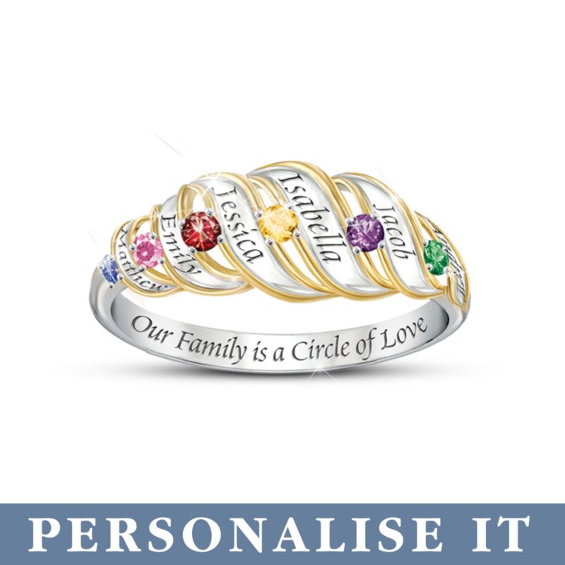 &#039;Our Family Is A Circle Of Love&#039; Personalised Ring