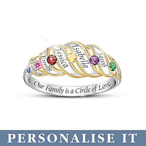 'Our Family Is A Circle Of Love' Personalised Ring