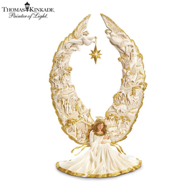 Thomas Kinkade Away In A Manger Nativity Masterpiece Angel