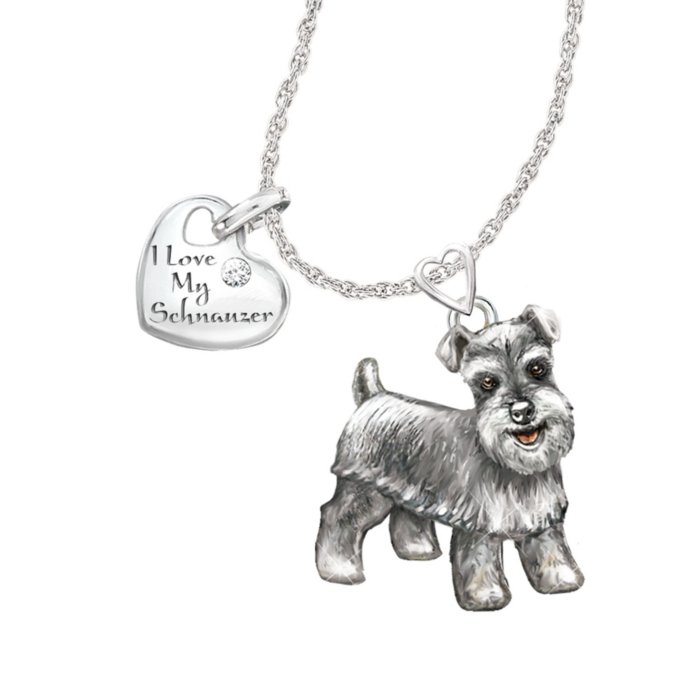 'Playful Pup' Schnauzer Diamond Pendant