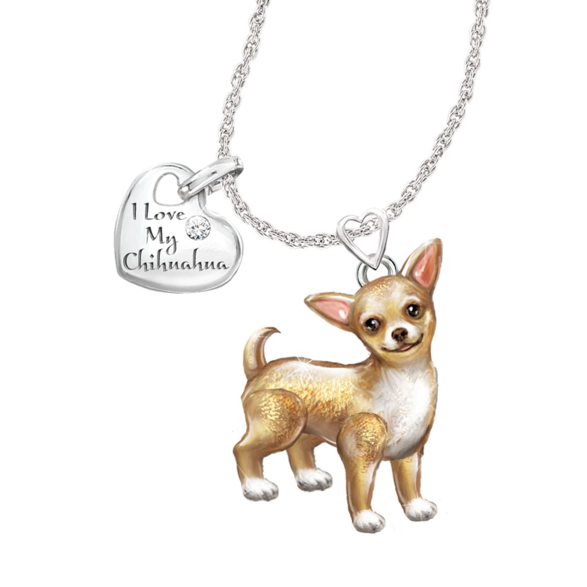 'Playful Pup' Chihuahua Diamond Pendant
