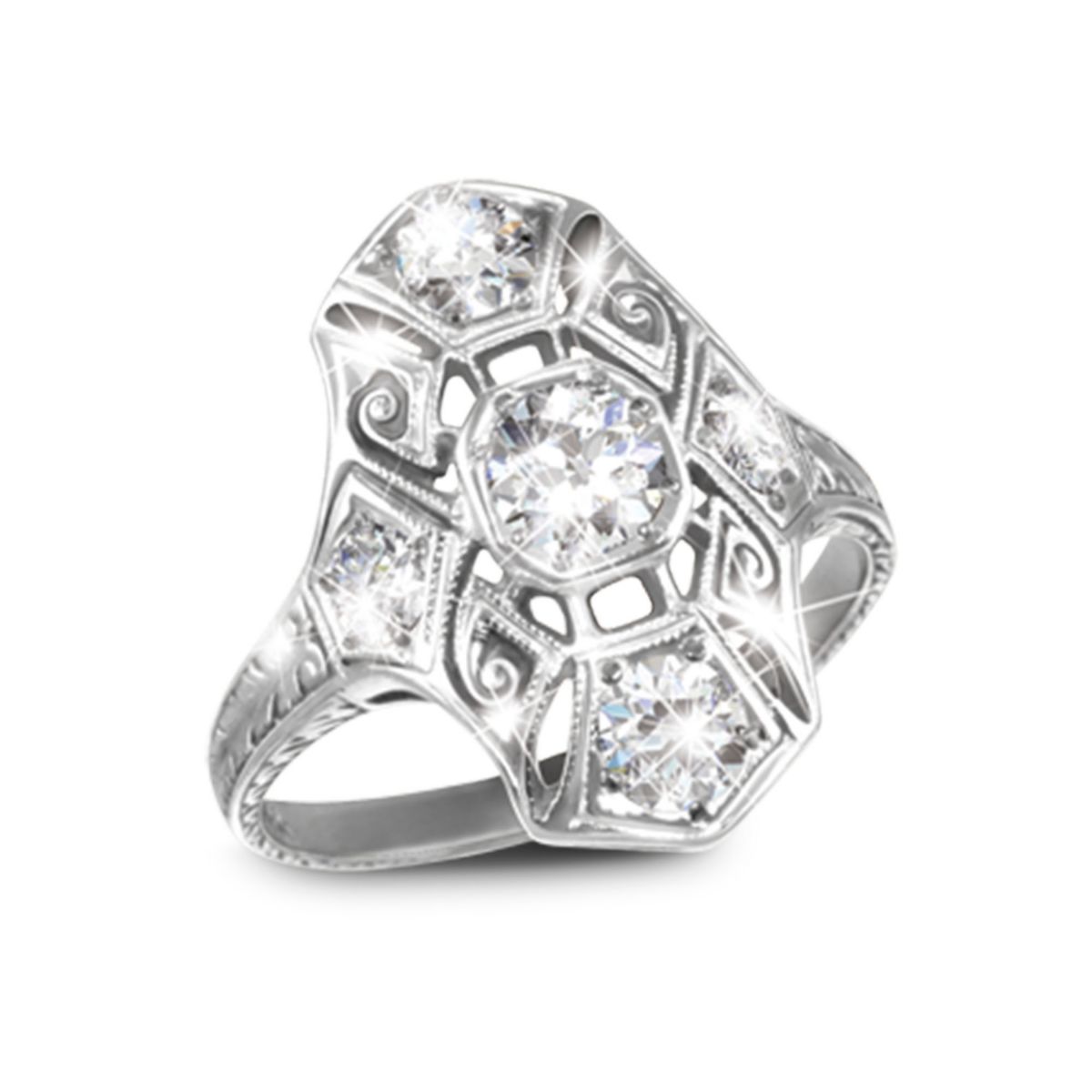 'Timeless Radiance' Ladies Art Deco Ring