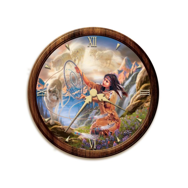 &#039;Illuminating Spirits&#039; Stained Glass Wall Clock 