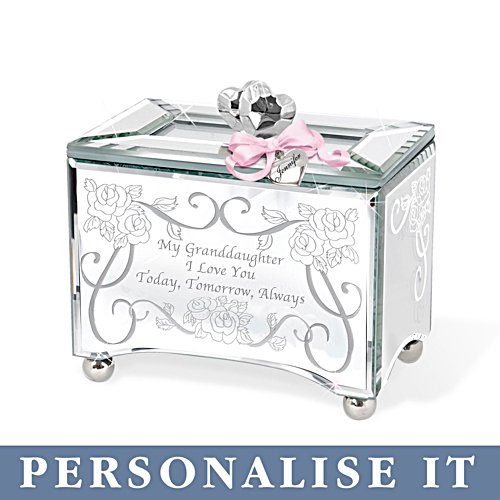 Personalised Box, Personalised Mirrored Jewellery Box Uk