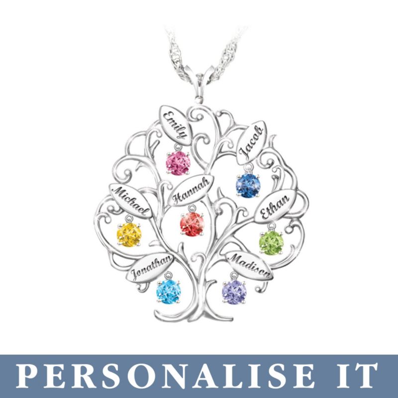 &#039;Family Of Love&#039; Personalised Birthstone Pendant