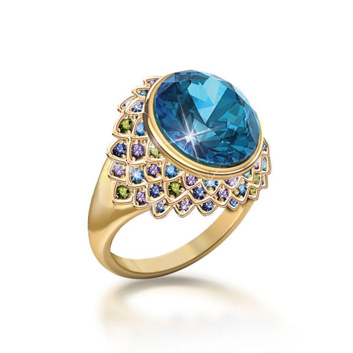 'Peacock Fantasy' Diamonesk Ring
