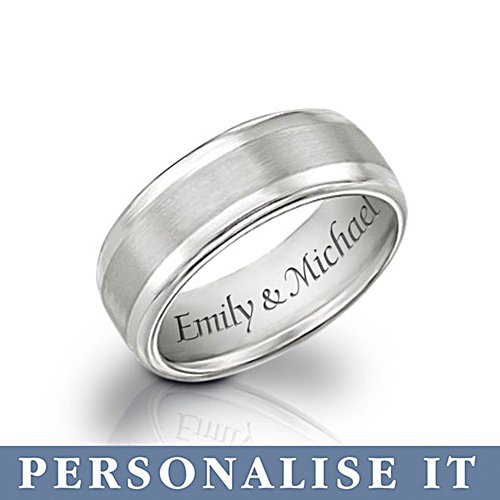 'Our Forever Love' Personalised Tungsten Ring