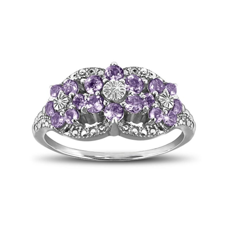 'African Violets' Tanzanite And Diamond Ring